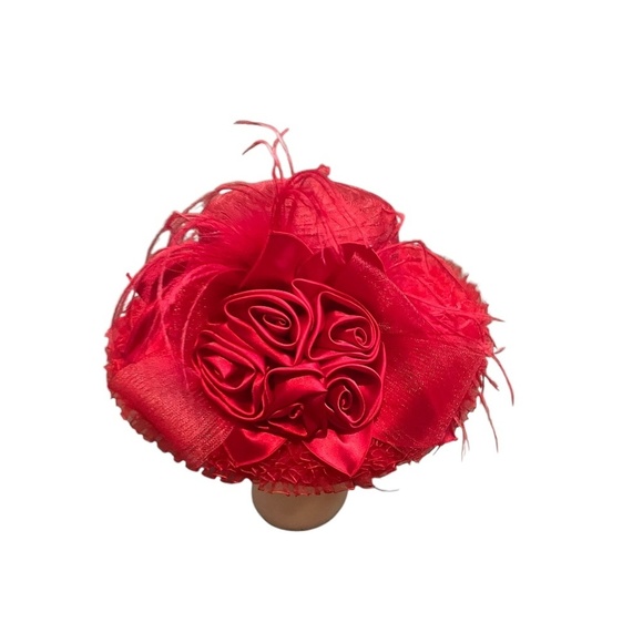 NWOT Hats by Hazel‎ Women\'s Tea Party Church Hats Horse Racing Derby, Red main image 6